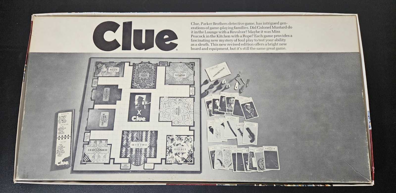 Vintage 1972 Clue Detective Board Game Complete Parker Brothers No. 45