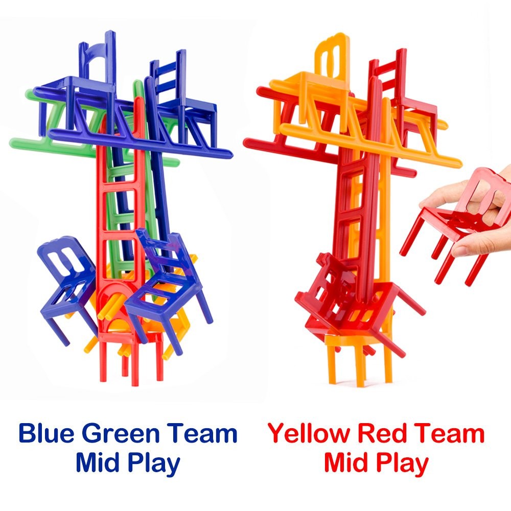 Exciting Stacking Balancing Game With 24 Chairs And 20 Ladders For All Ages