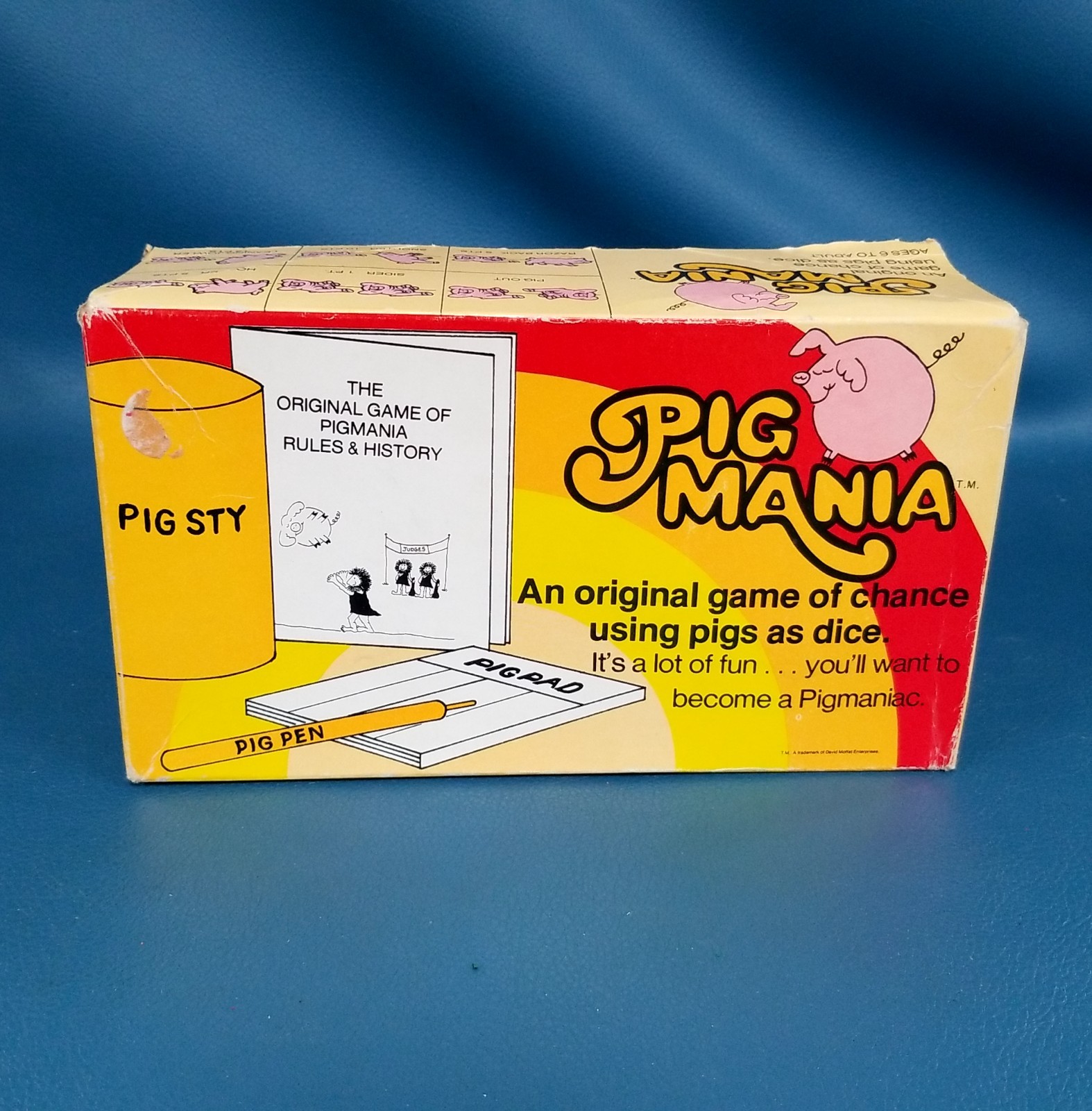 Vintage 1977 Pig Mania Original Game of Chance Family Game Night