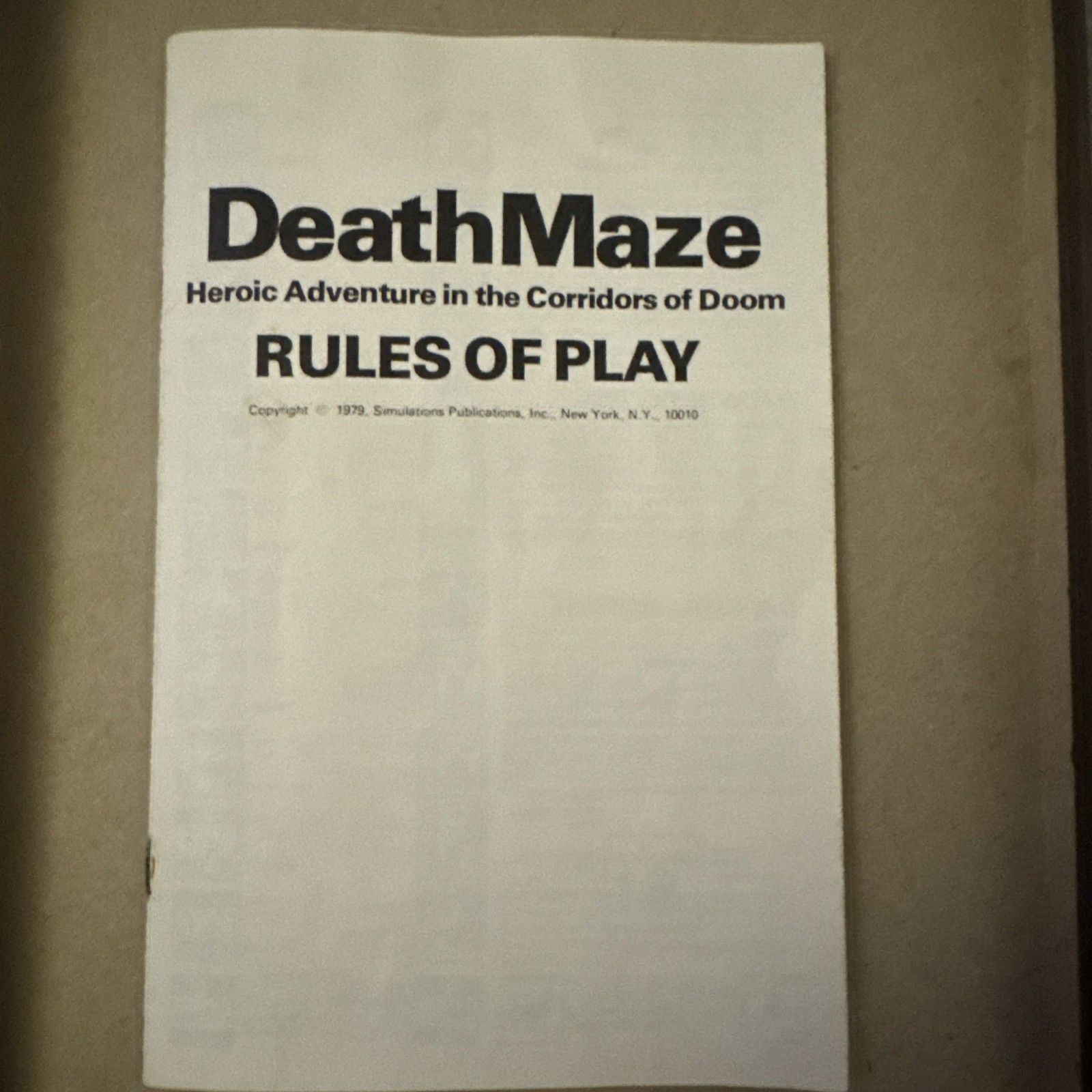 SPI DeathMaze Board game (read description)