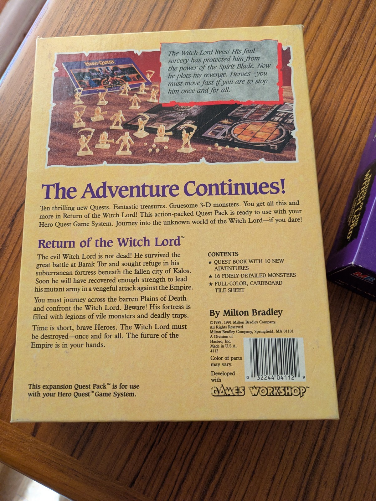 1991 Hero Quest – Return of the Witch Lord – Quest Pack – COMPLETE