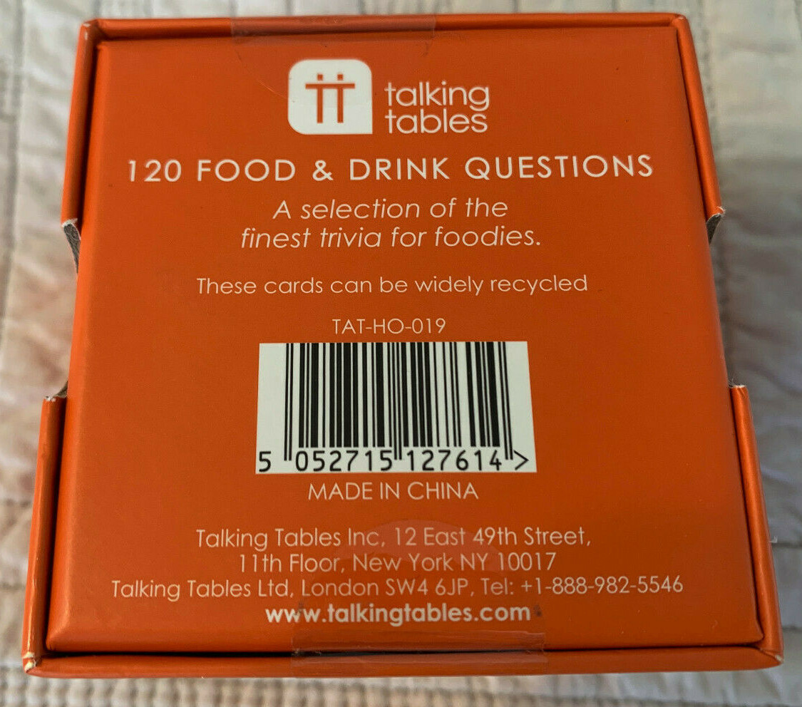 TALKING TABLES AFTER DINNER FOOD DRINK QUESTIONS TRIVIA 5052715127614 board game