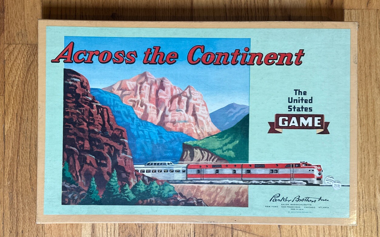 1935 Parker Brothers The United States Game Across the Continent Vtg Complete