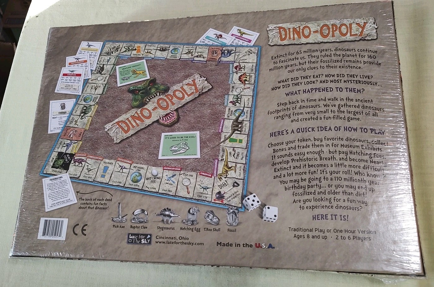 Dino Opoly Board Game New Sealed Late for the Sky Dinosaurs Animals Prehistoric