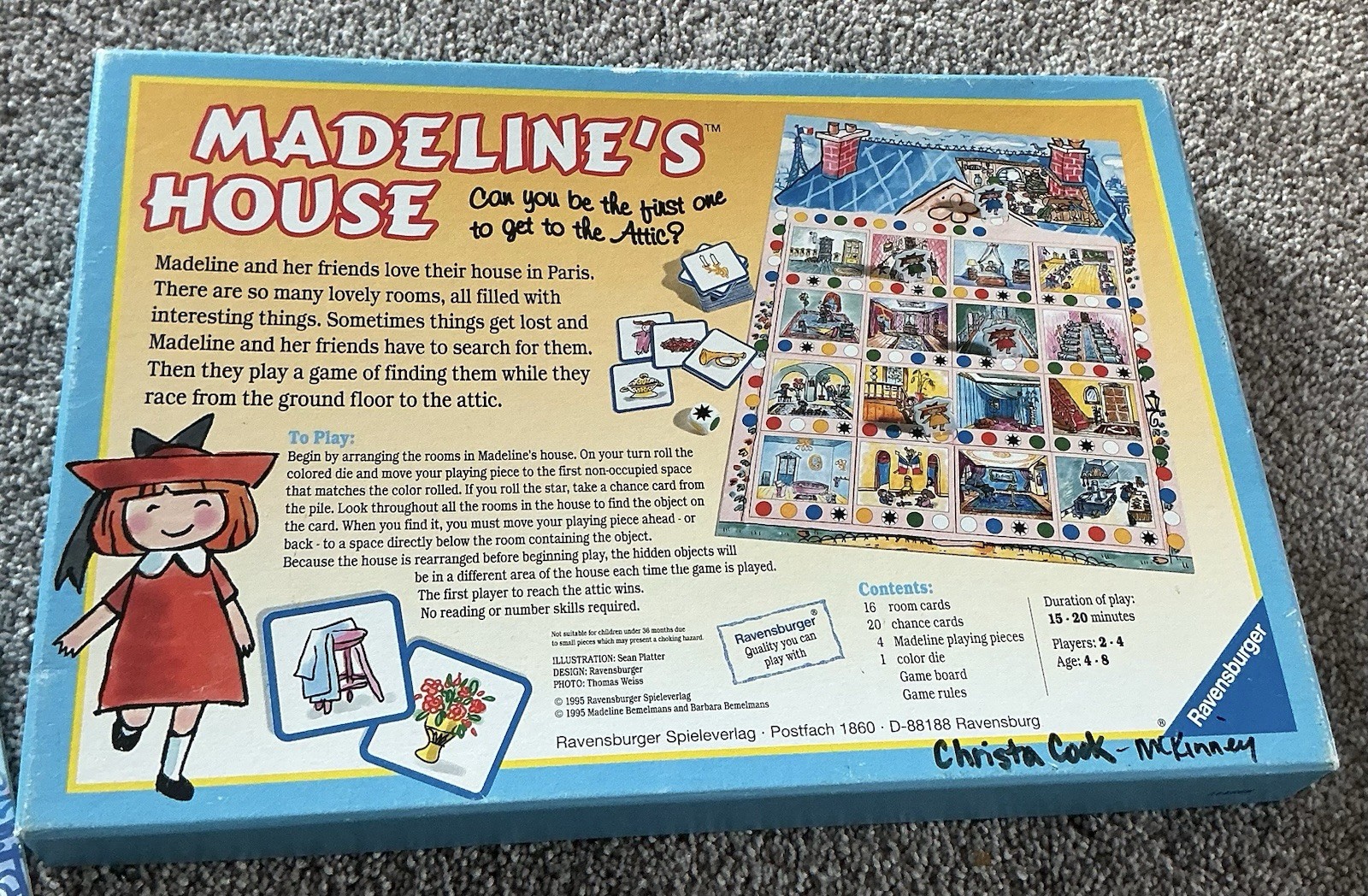 Ravensburger Madeline’s House Board Game 1995 Vintage Complete Family Kids