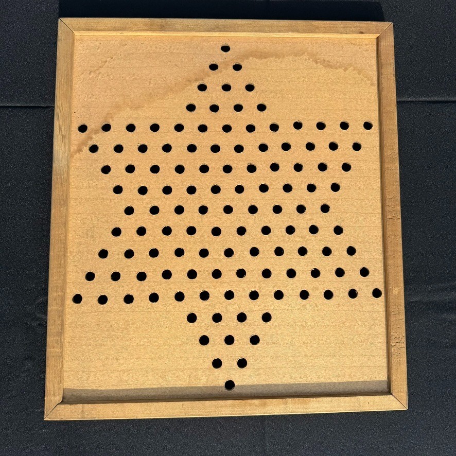 Vintage Star Chinese Checkers Wood Board Game Toys colored points unmarked