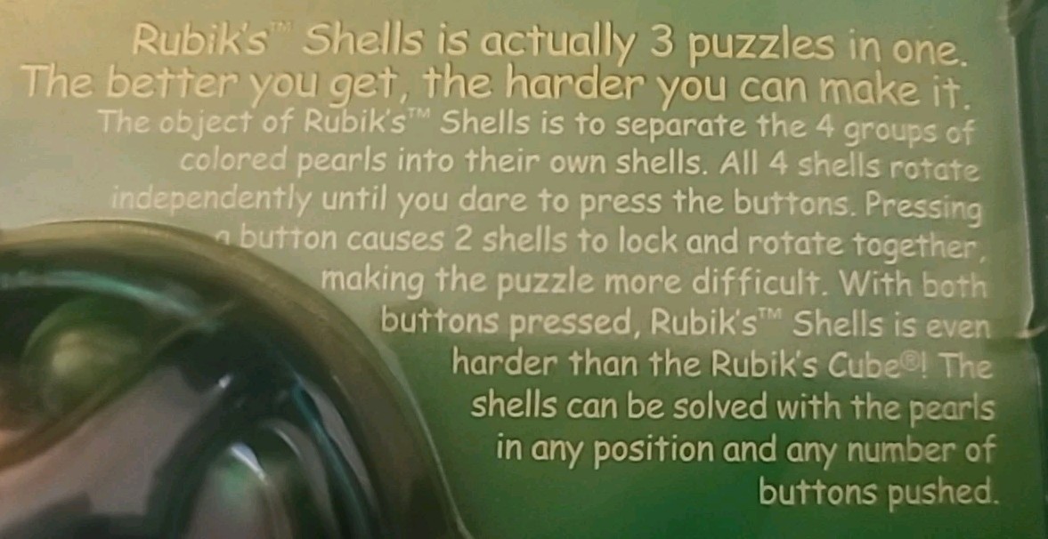 NIP 2000 Hasbro – RUBIKS TRIPLE CHALLENGE SHELLS Hand Held Game – Hard to Find