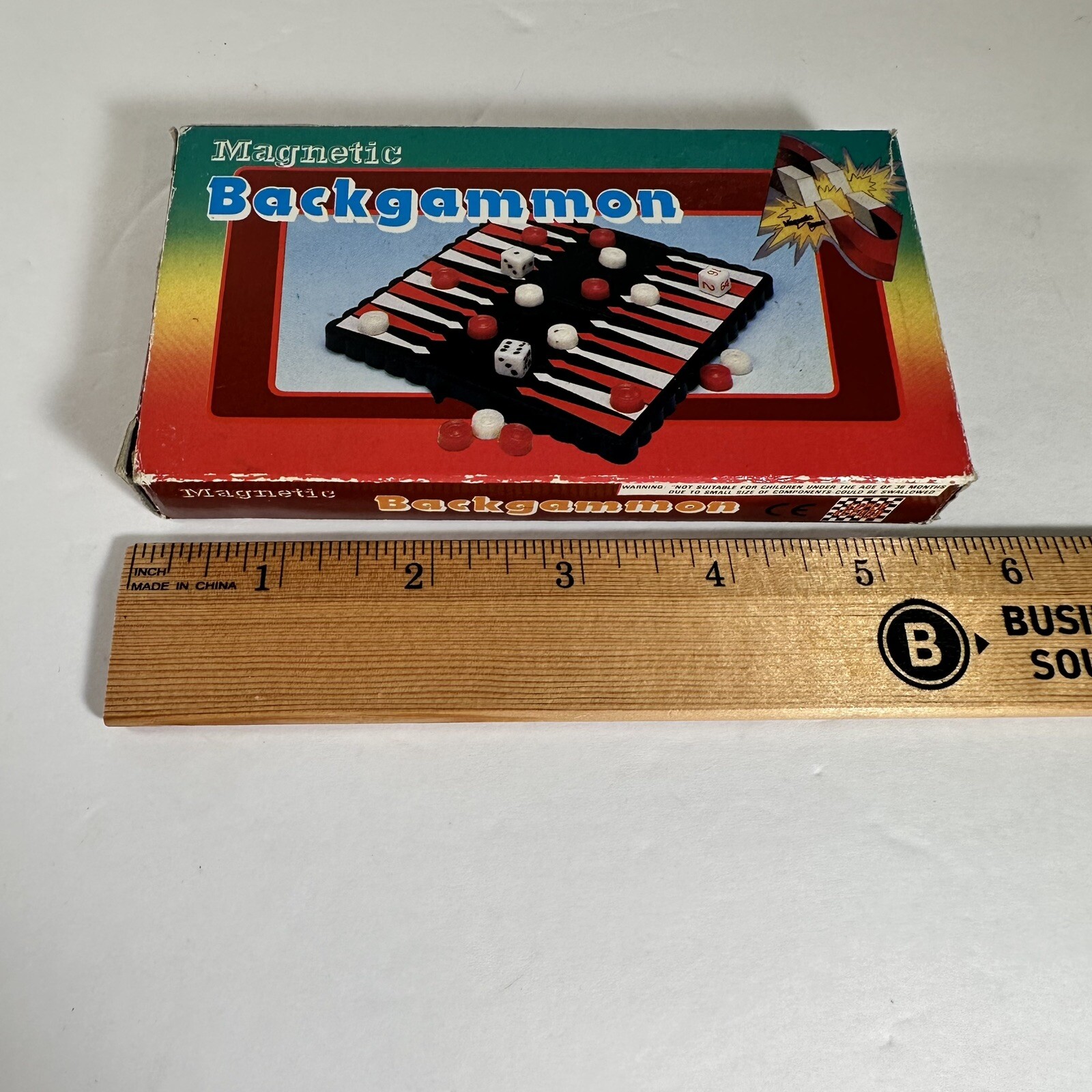 Miniature Magnetic Backgammon Travel Case Set Pocket Size Complete Set