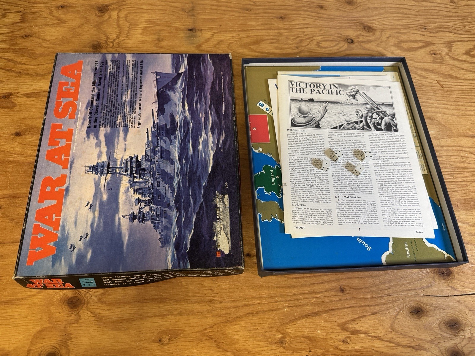 WAR AT SEA Avalon Hill 1976 Complete – Unpunched