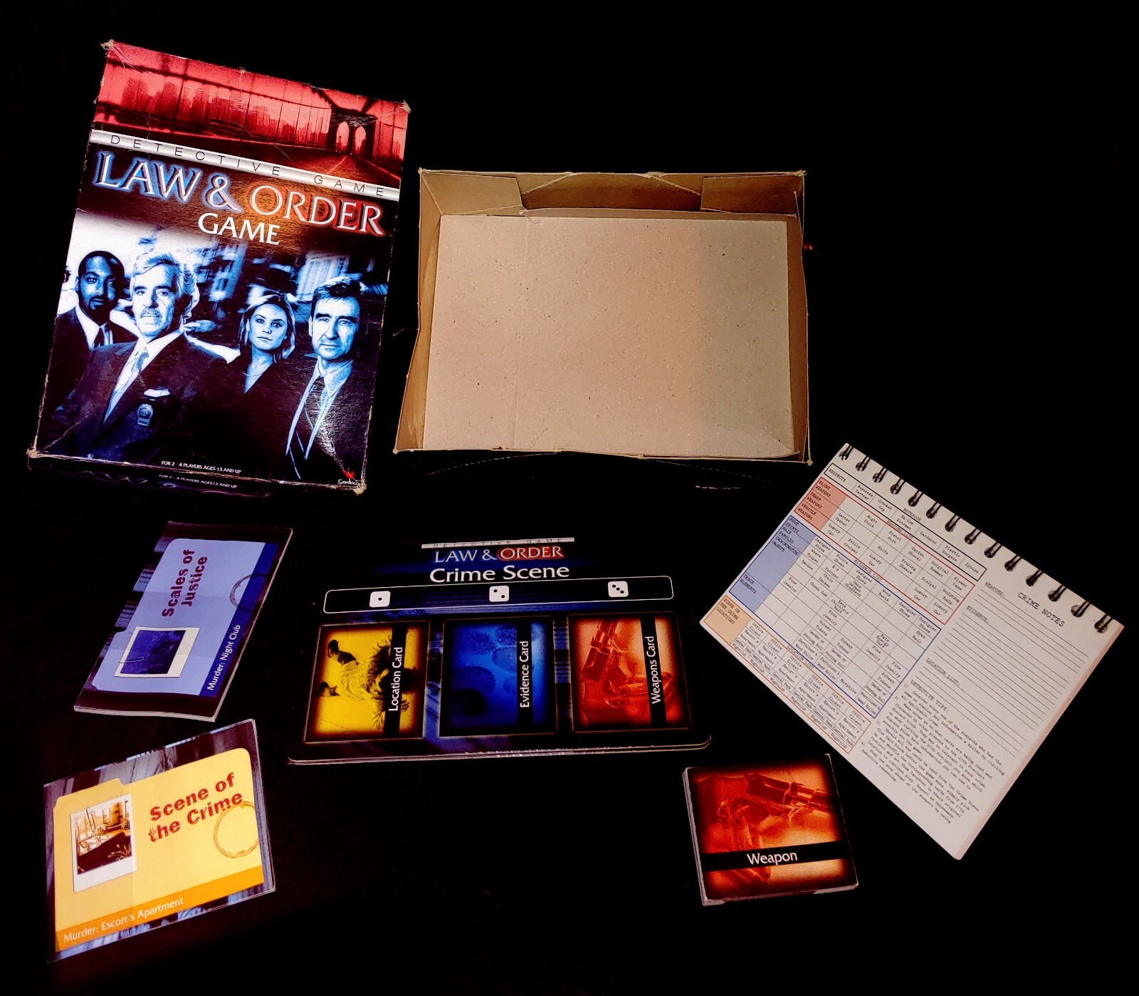 RARE! VINTAGE Law & Order Detective Board Game 4 Player Game New in Open Box HTF
