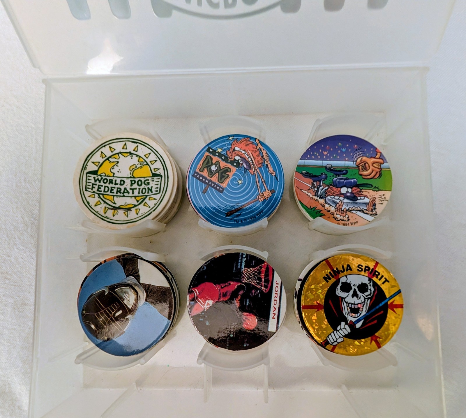 POG Tournament Game Pack w/ Pocket Book & Mixed Pogs Lot World Pog Fed 1994