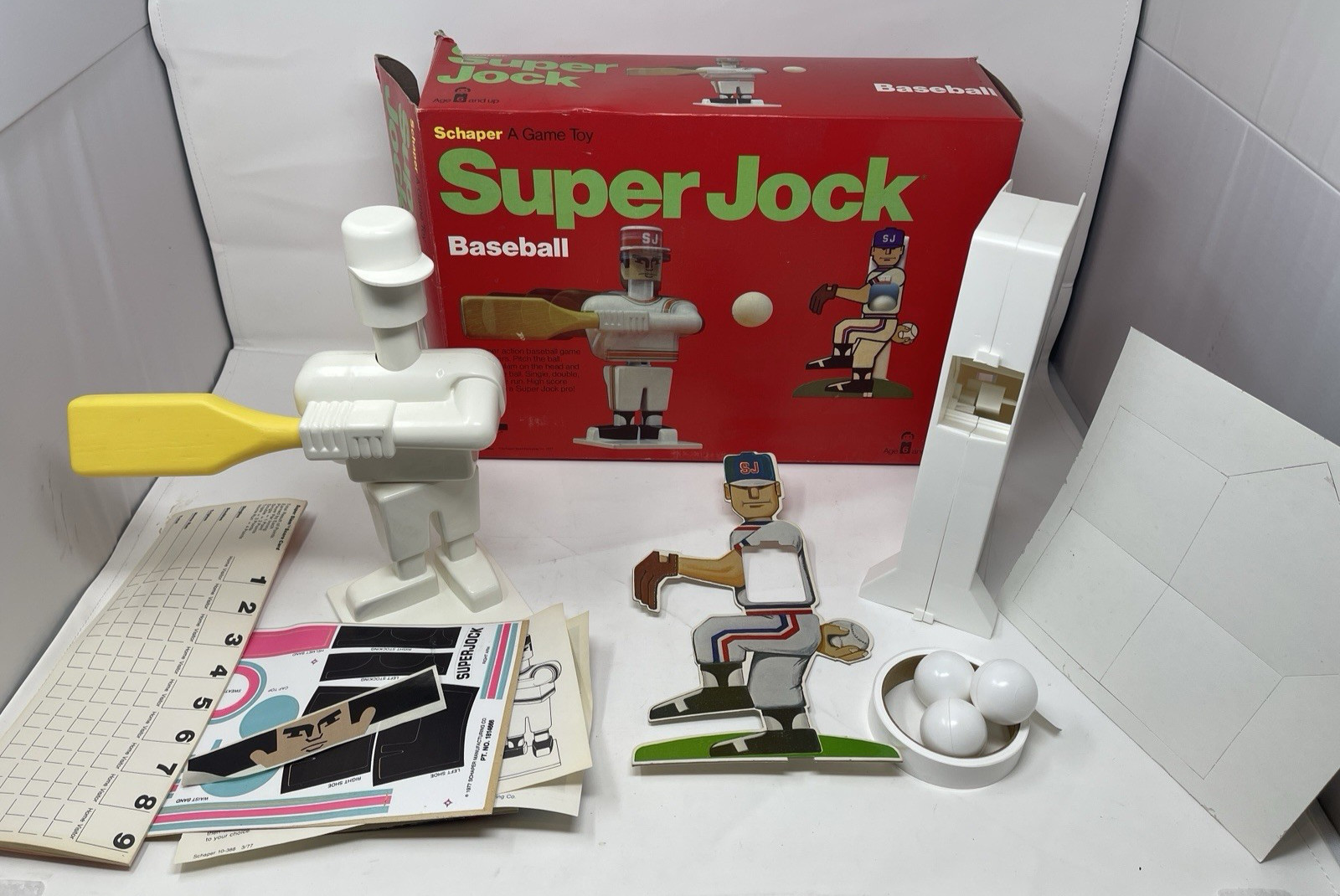 Vintage 1975 Schaper Super Jock Baseball Game NOS Open Box Complete Rare