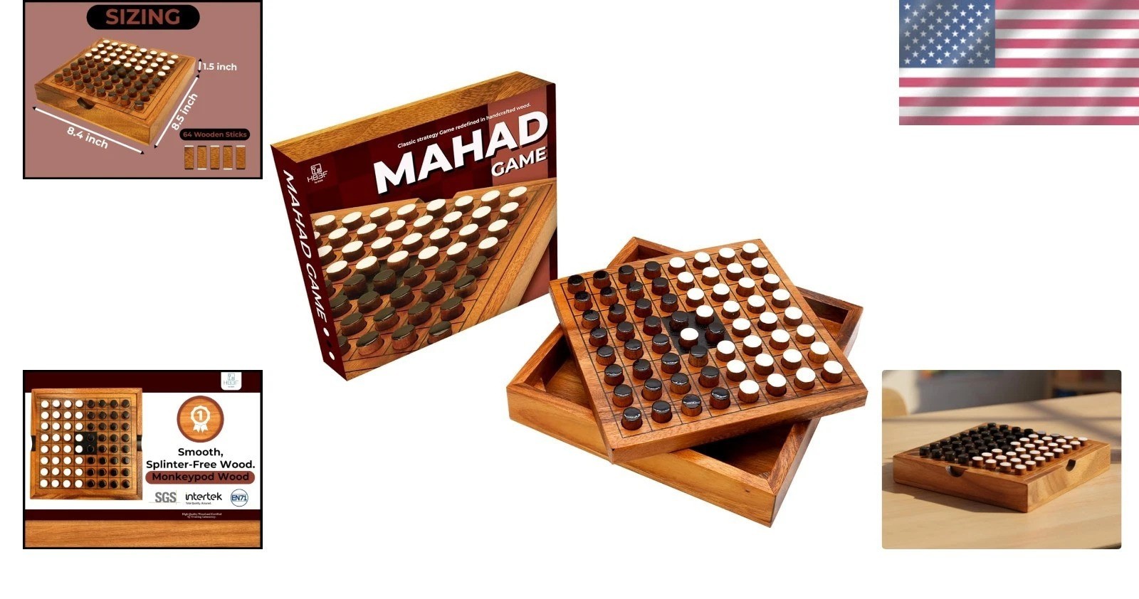 Wooden Othello Board Game – Stylish Decor and Educational Strategy for Families