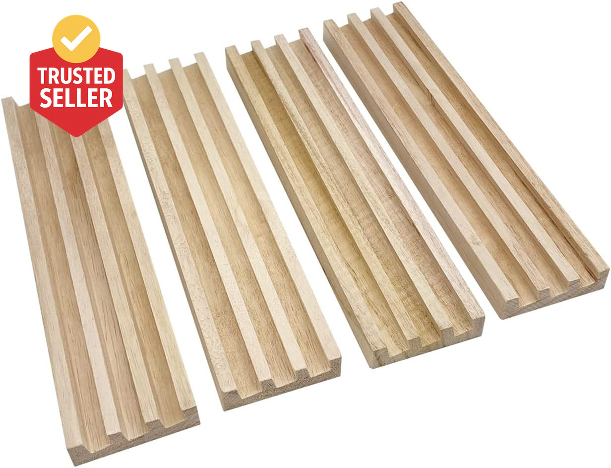 Wooden Domino Racks Set of 4 Natural Domino Trays Holders Organizer for Mexican