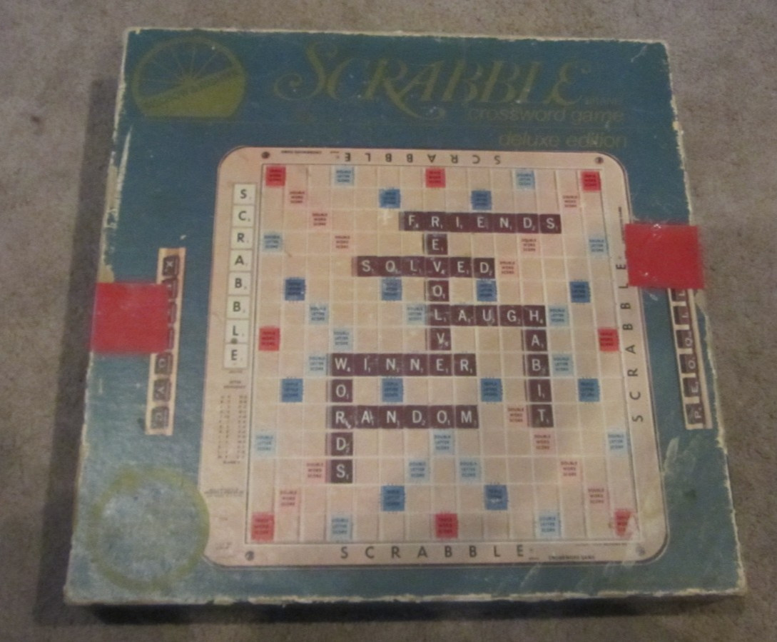Vintage Scrabble Crossword Game Deluxe Edition Turntable Selchow & Righter 1977