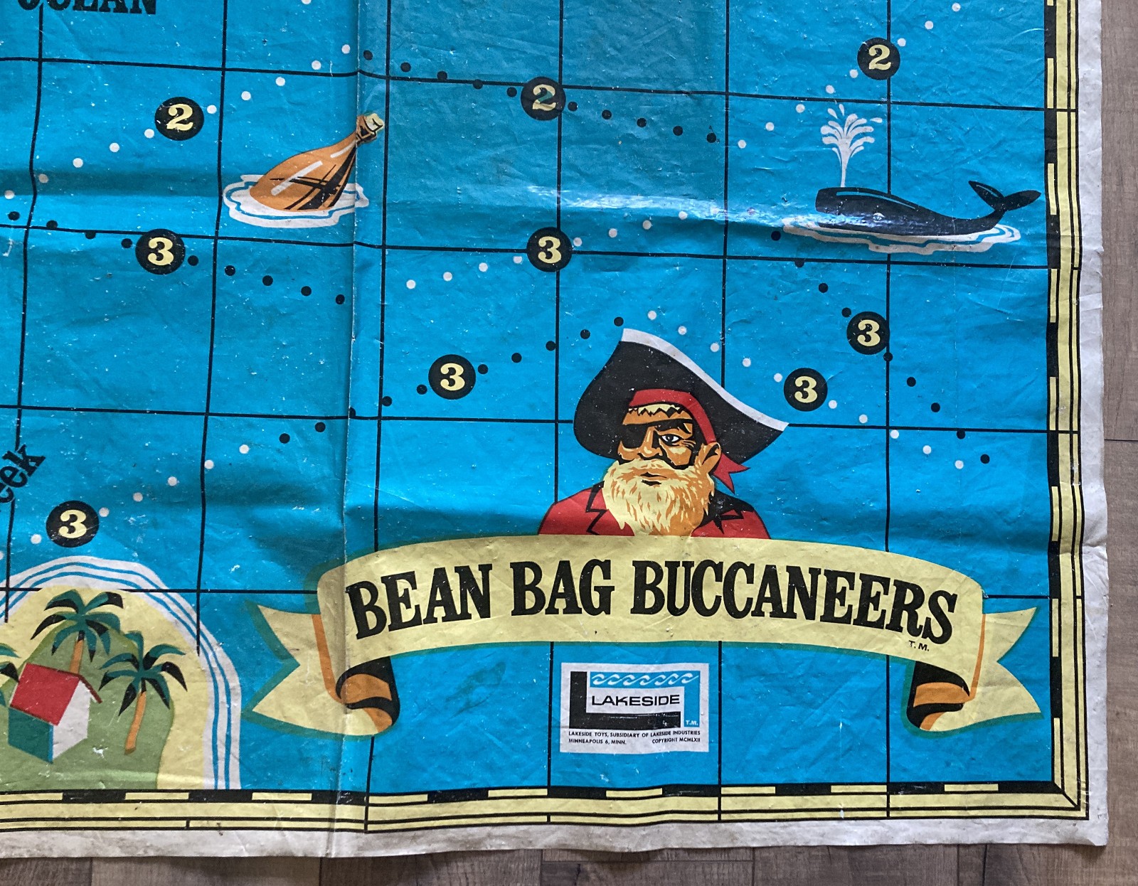 BEAN BAG BUCCANEERS Rare Vintage Lakeside 1962 Game Floor Map & Instruction Book