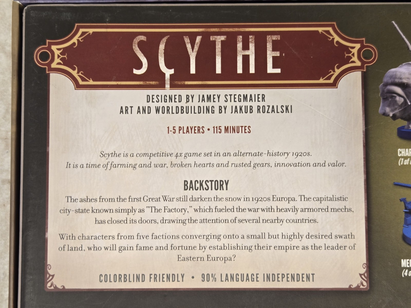 Scythe Board Game 2015 Stonemaier Games New Open Box Mostly Unpunched Complete