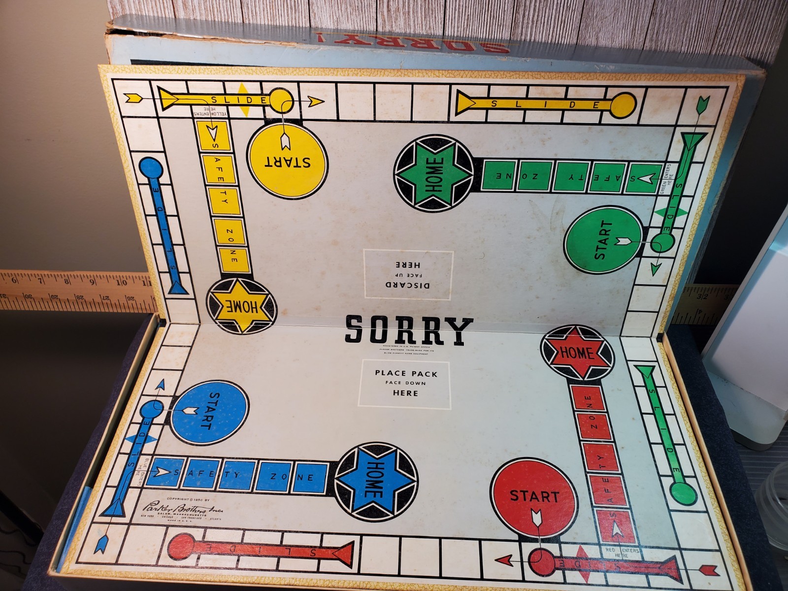 3 Vtg 1950’s & 60’s Parker Bros. Board Games. Monopoly, Sorry, Risk. With Instr.