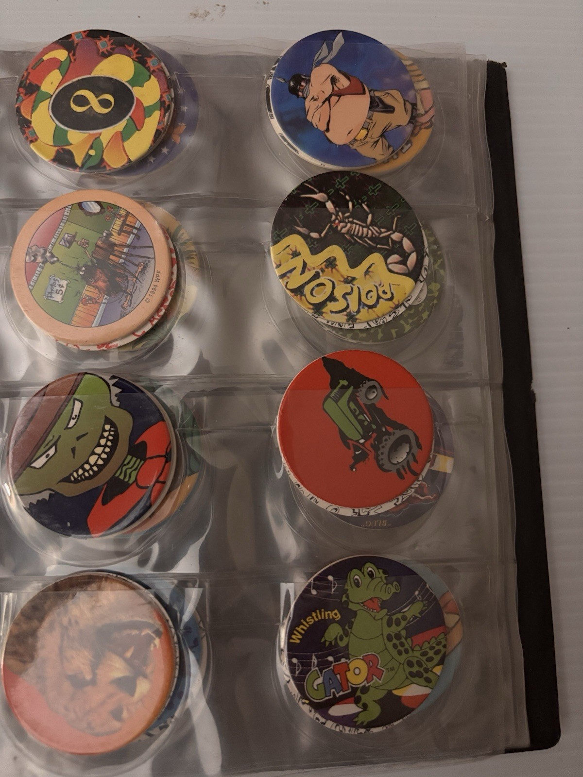 8 Page Pog Cap Album With 118 Pogs