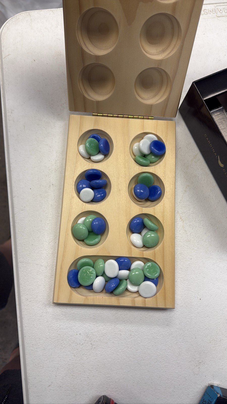 Cardinal Classics Solid Wood Mancala Folding Board Game 48 Stones