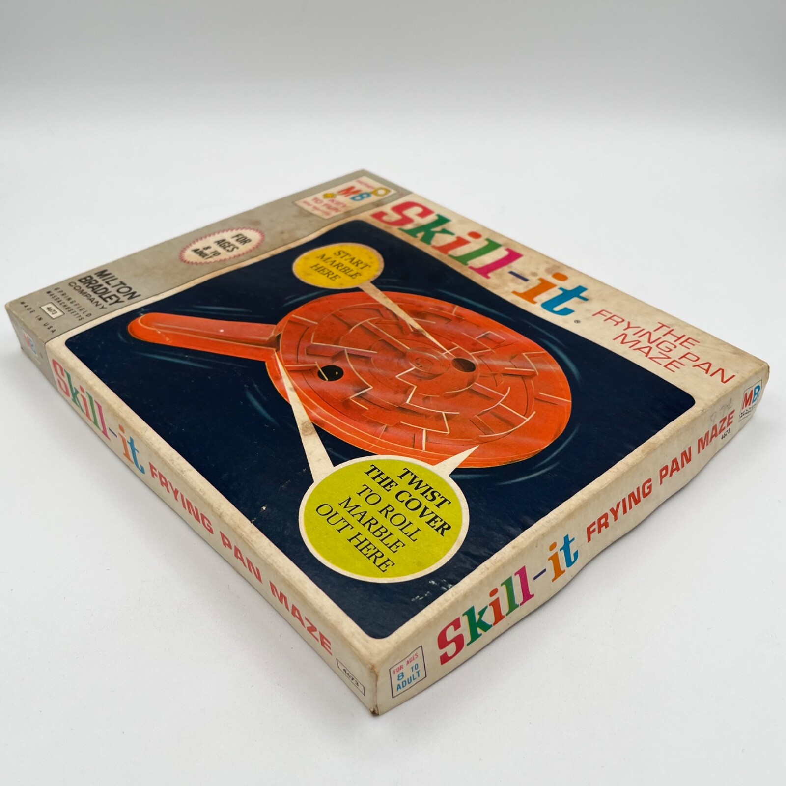 Vintage SKILL-IT The Frying Pan Maze MILTON BRADLEY 1966 #4673 USA Marble Game