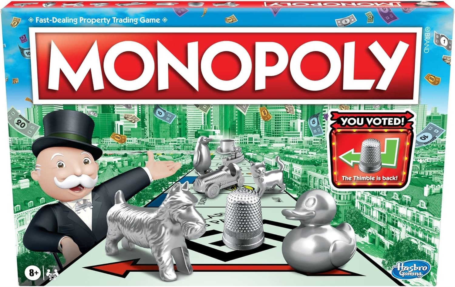 Classic Monopoly Token Vote Edition – Ideal Family Game for Ages 8+, 2-6 Players