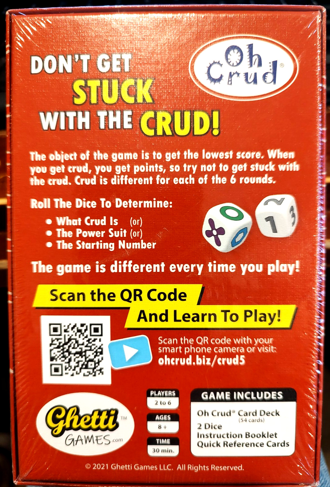 Oh Crud Dynamic Card The Game That’s Different Every Time! Ghetti Games New