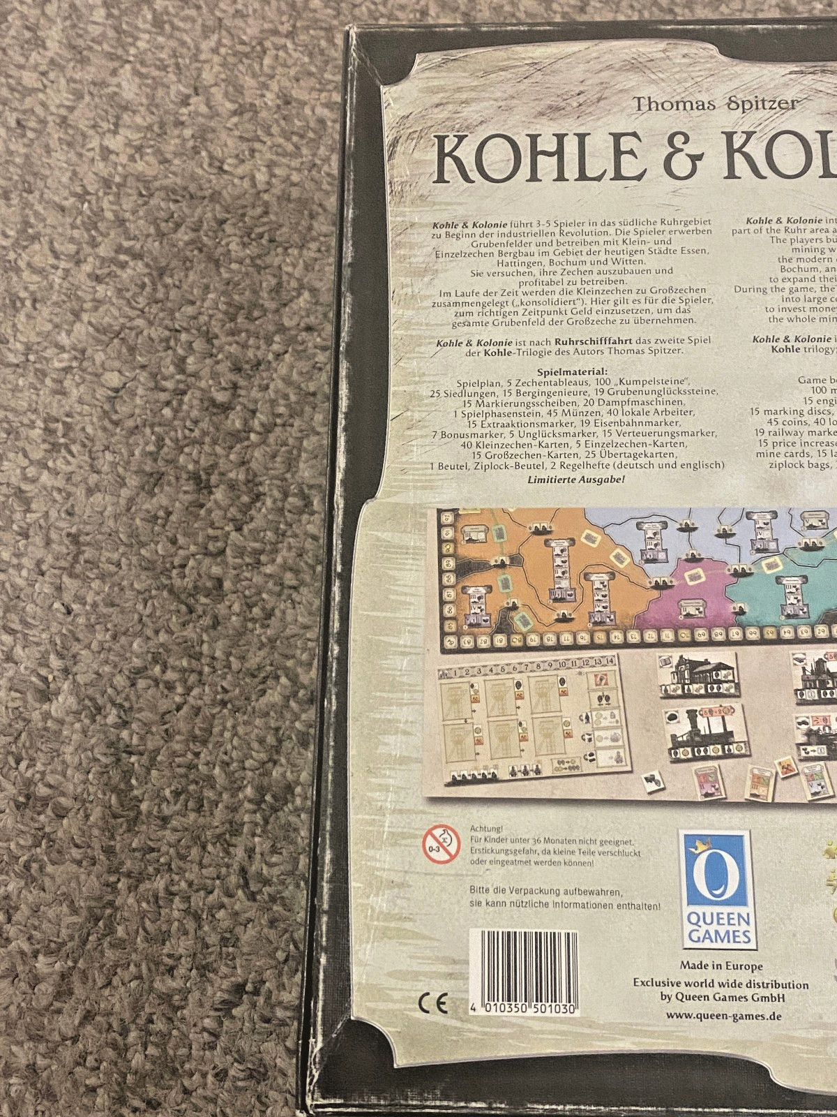 Kohle & Kolonie (1st Edition) – Spielworxx 2013 – Box Damaged / No Rulebook