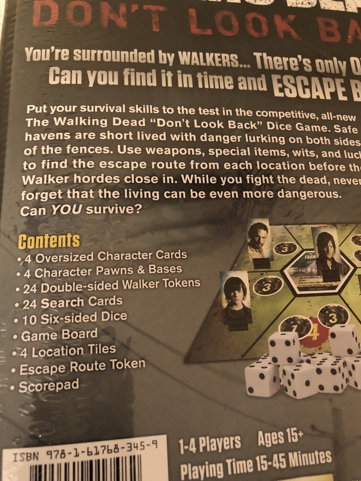 The Walking Dead Don’t Look Back Dice Board Game Cryptozoic 1-4 Players Amc