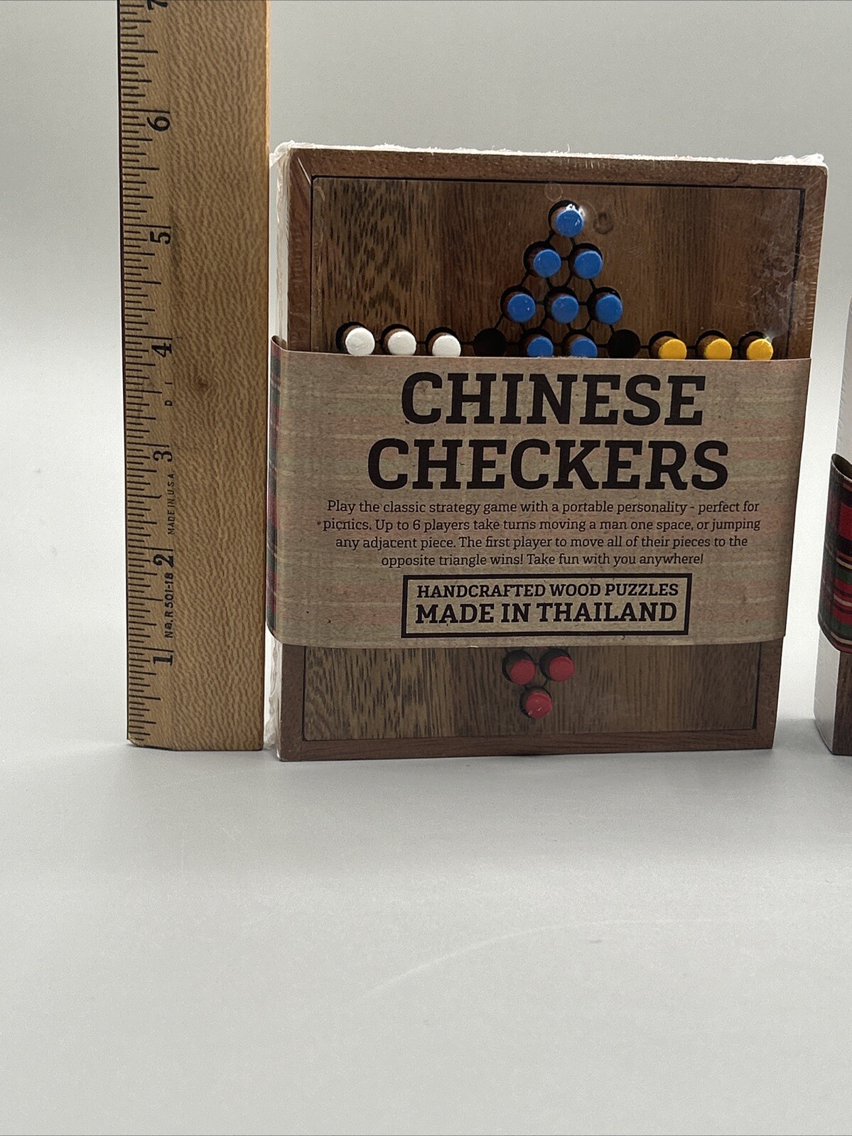 2 Mini Checkers Hand Crafted Wood Puzzles Made In Thailand