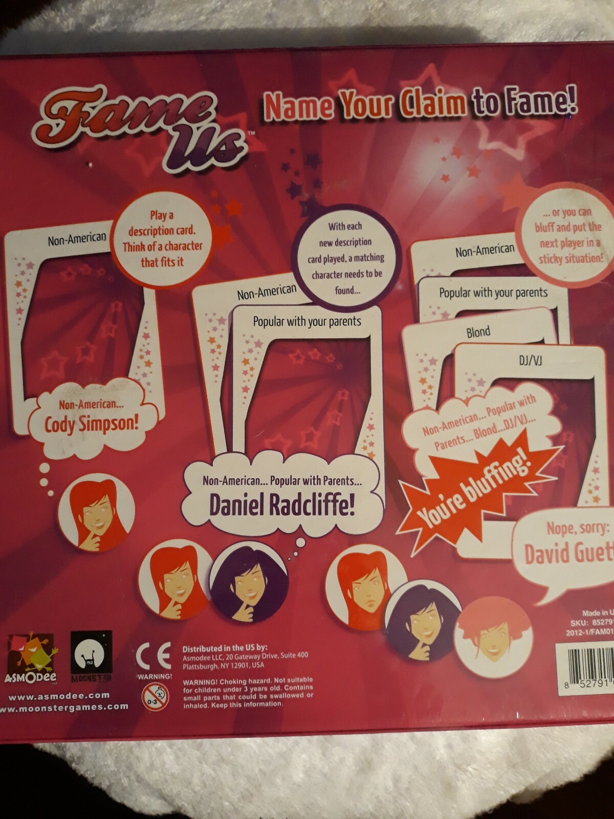 New & Sealed FAME US Name Your Claim to Fame! Family Game Night Card BOARDGAME