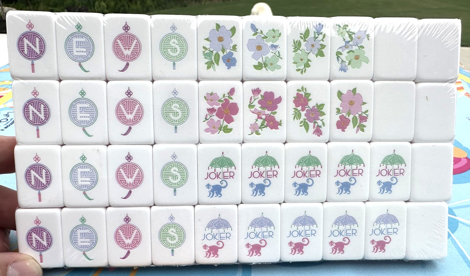 LUMINAIRE PURPLE 4 Layer Acrylic Mahjong Tiles American Set 160 Tiles US SELLER!