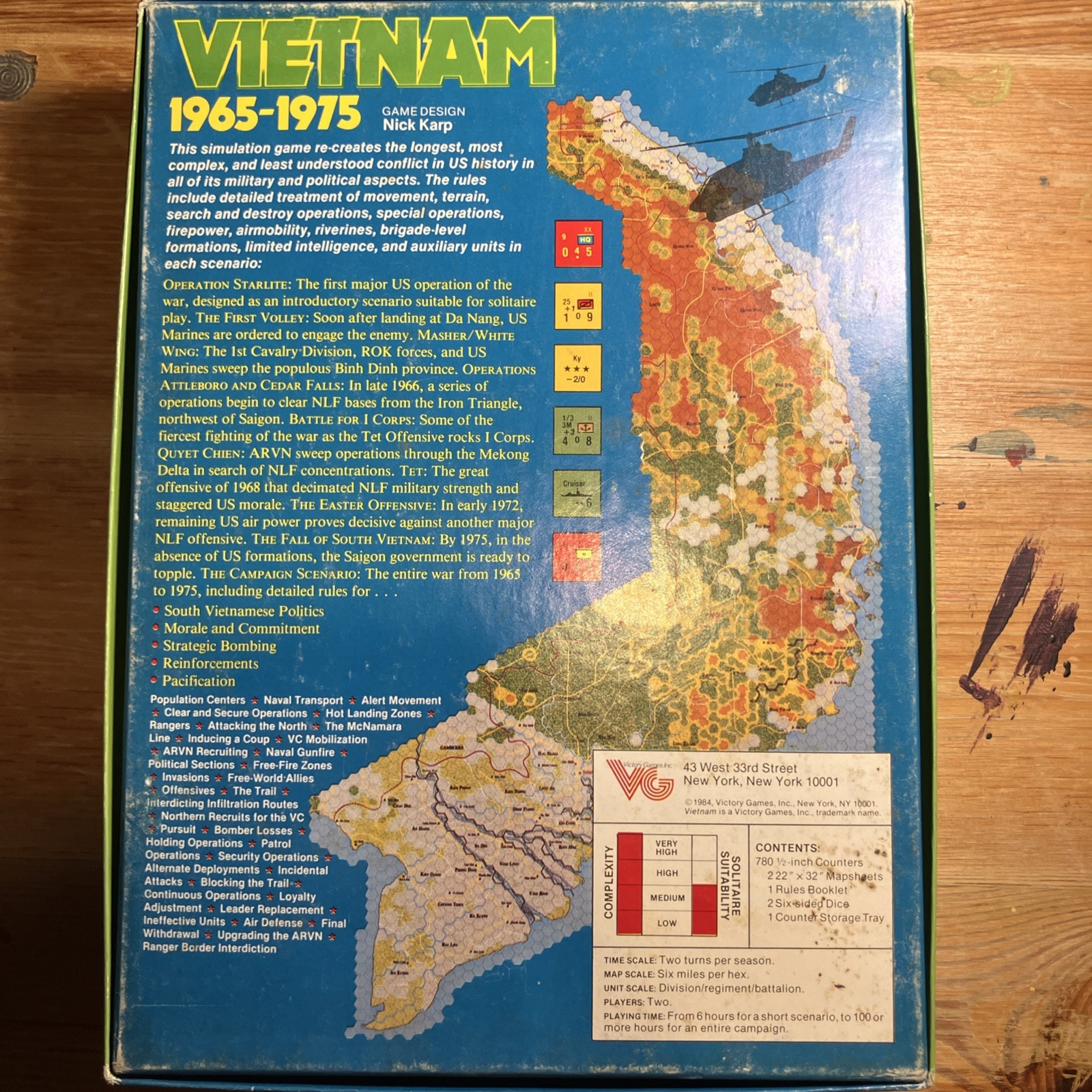 Nick Carp: Vietnam 1965-1975 War Game – 1984 Victory Games Inc. Used