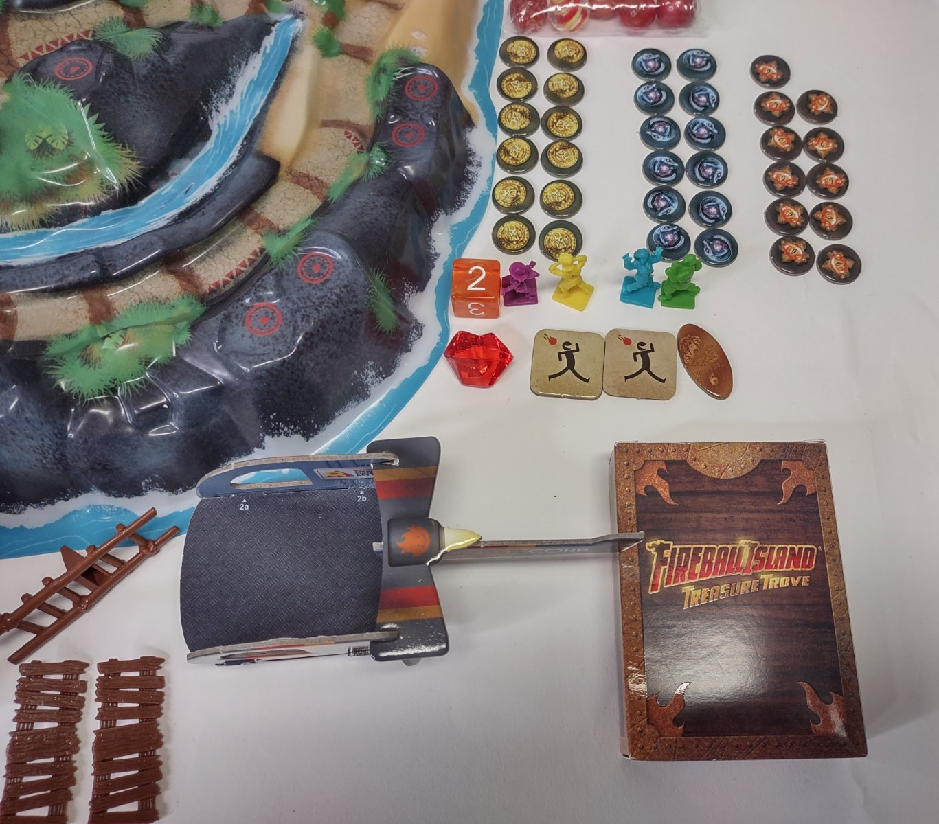 Fireball Island: The Curse of Vul-Kar Board Game, treasure trove,deluxe marbles