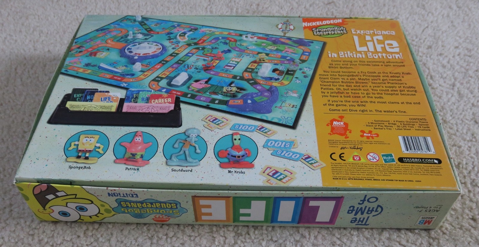 Hasbro The Game of Life Spongebob Squarepants Edition 100% Complete MB 2005