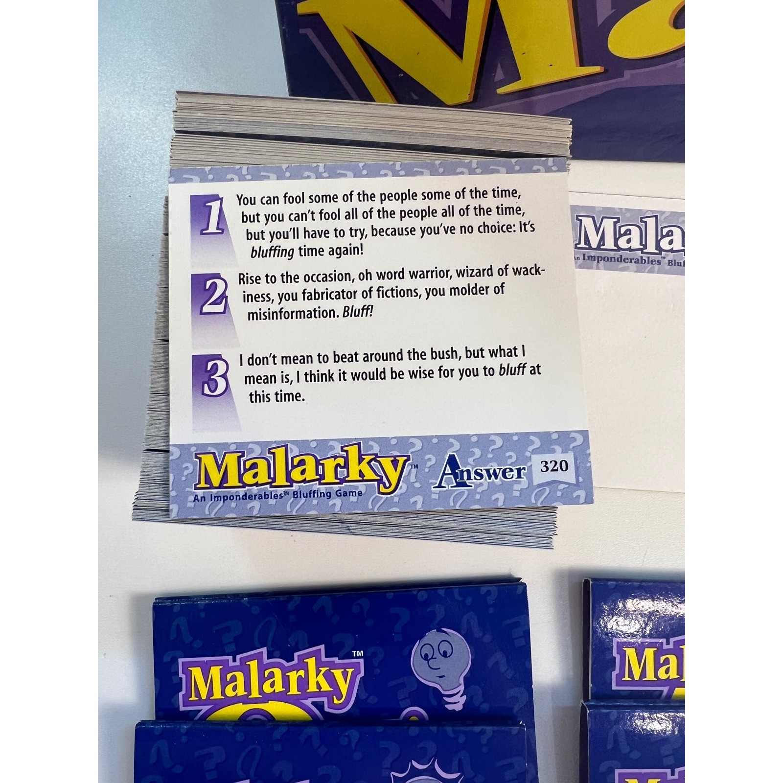 Malarky An Bluffing Board Game Patch Products 1997 Complete Vintage Complete