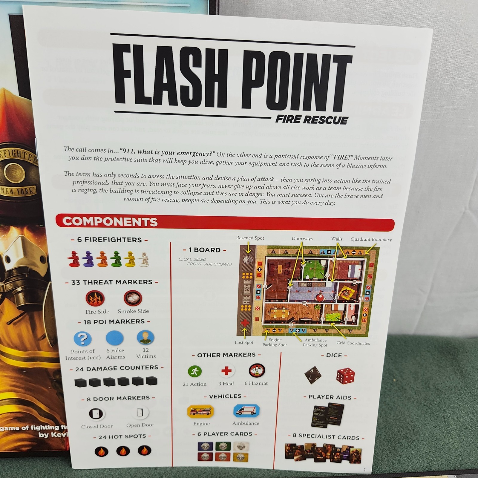 Flash Point Fire Rescue Board Game 2011 Indie Boards & Cards Complete Sealed