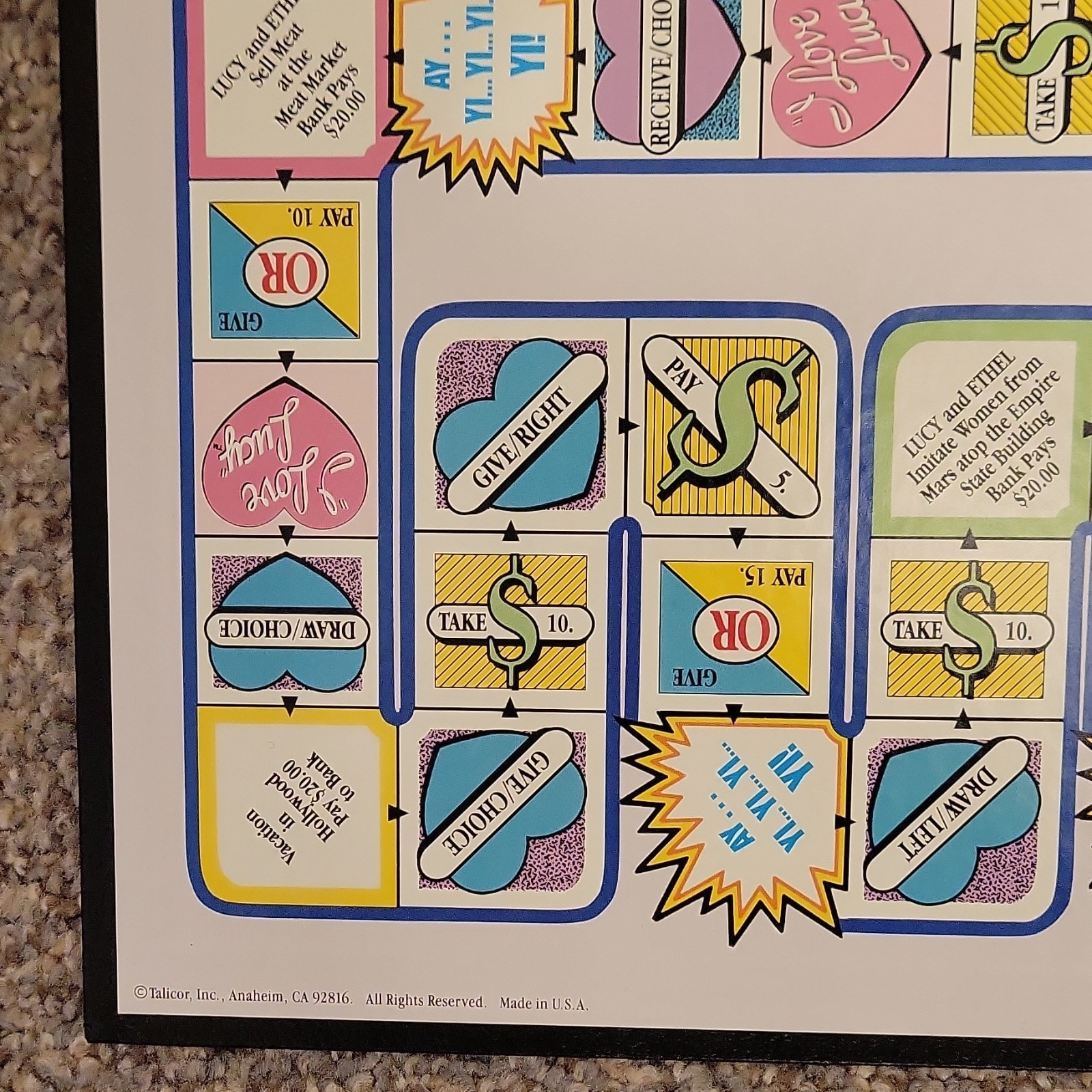 Talicor The I Love Lucy Game TV Theme Complete Dice Cards 2 Players 8+