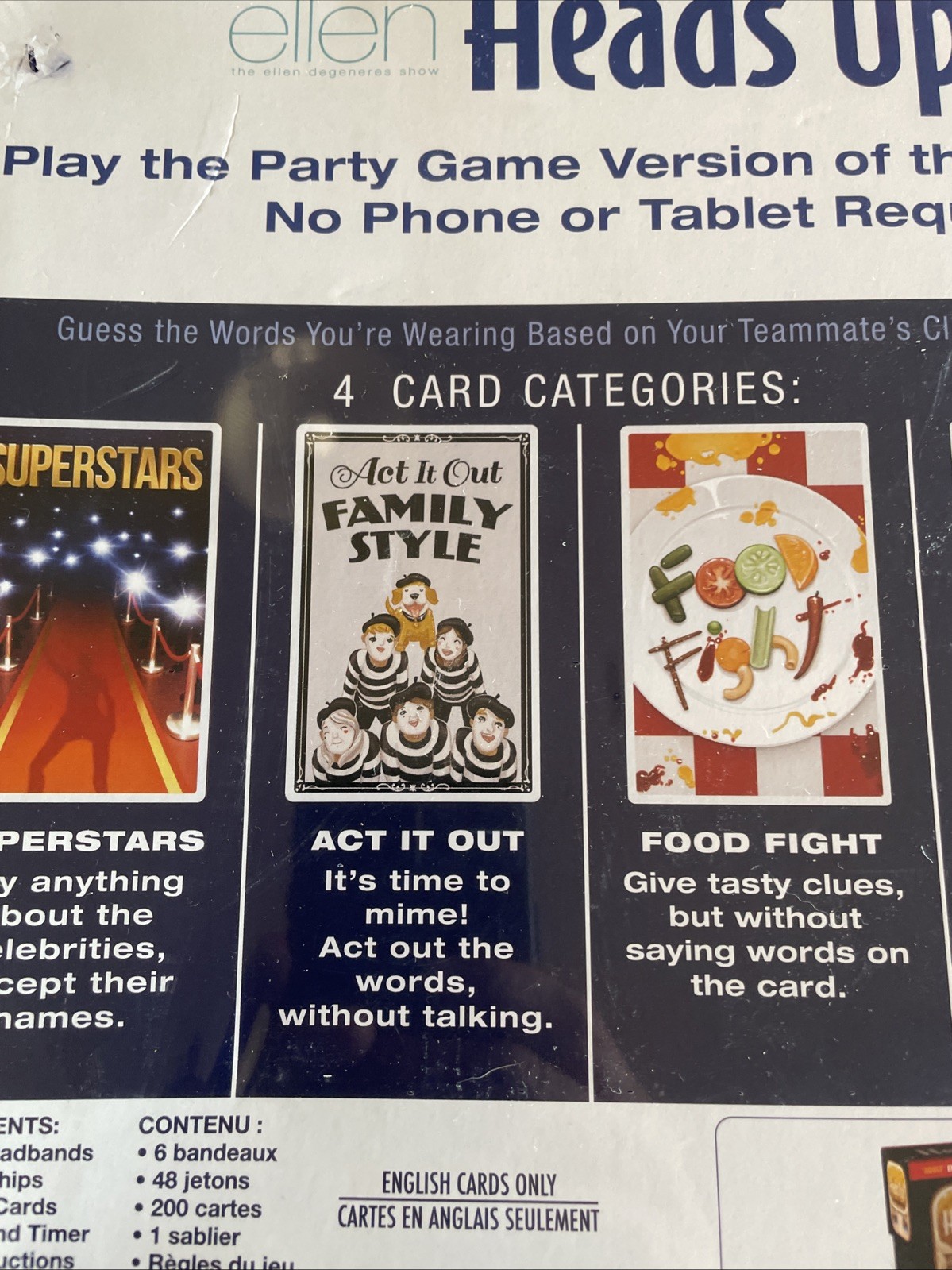 Heads Up! Party Family Card Game As Seen On Ellen 3rd Edition, Spin Master, New