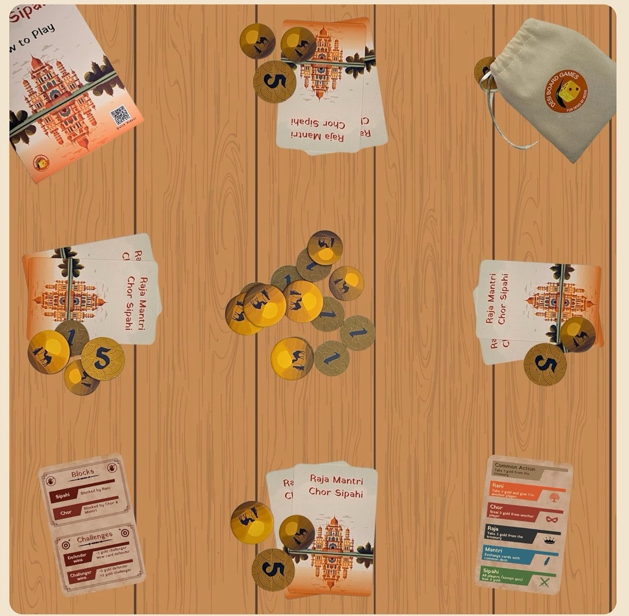 Raja Mantri Chor Sipahi Board Game for Adults | Light Strategy | Bluffing