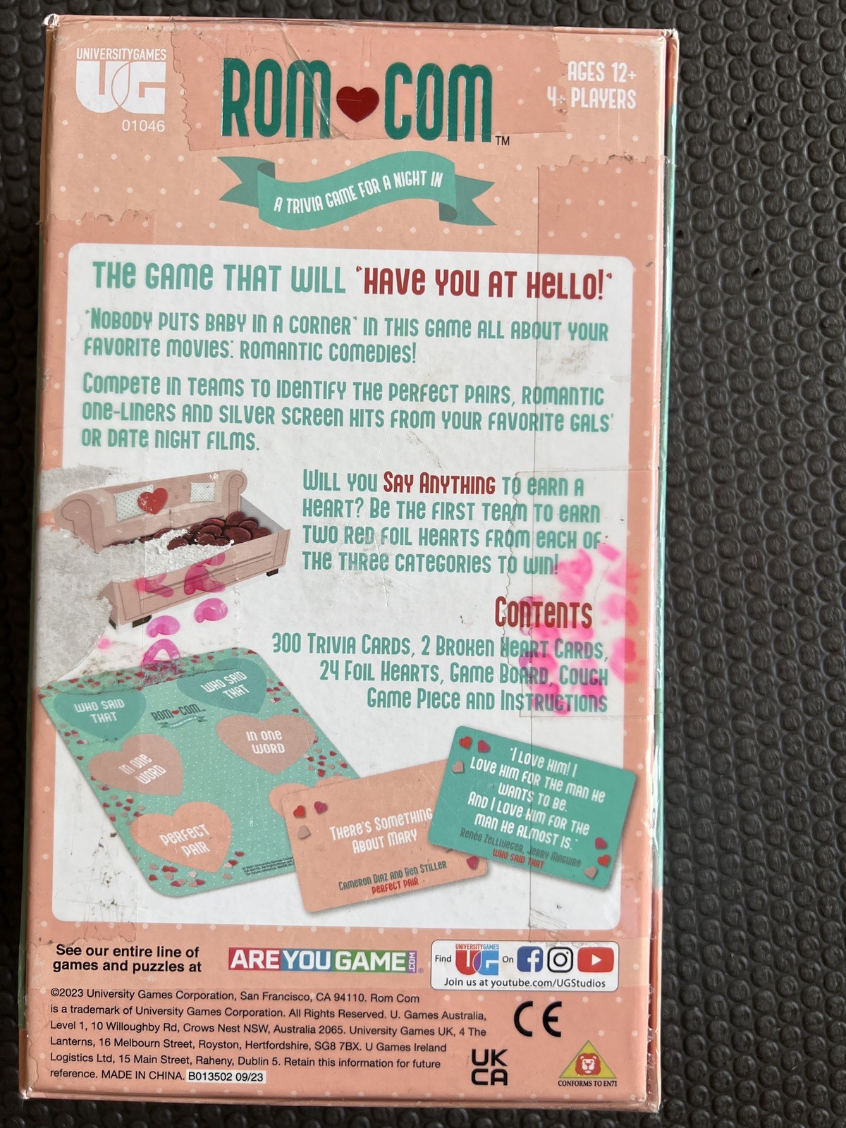 New – University Games Rom Com – A Trivia Game for a Night In – Ages 12+ – NM