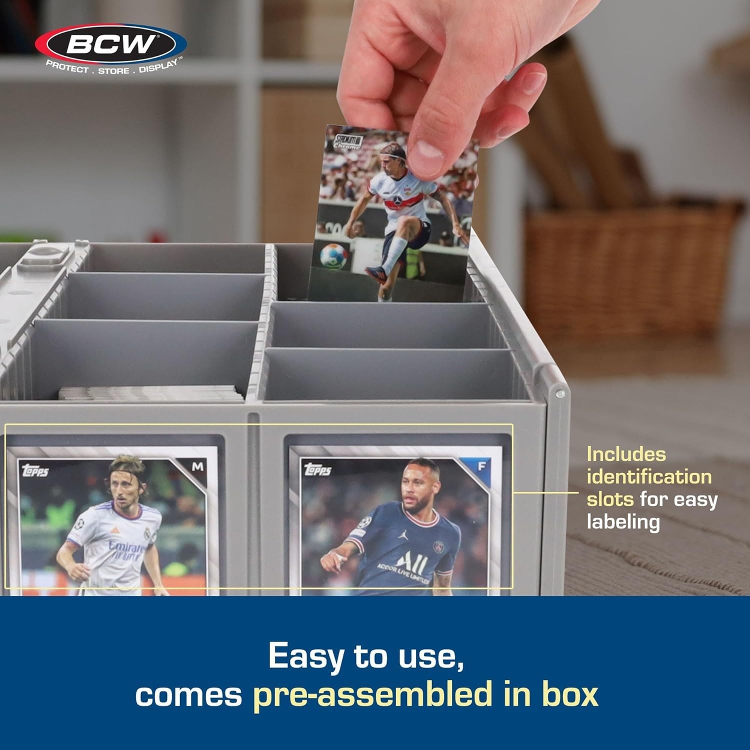 Card Storage Bin 2 Pack Gray Holds 3200 Cards Each BCW 1-CCB-3200 Collectible