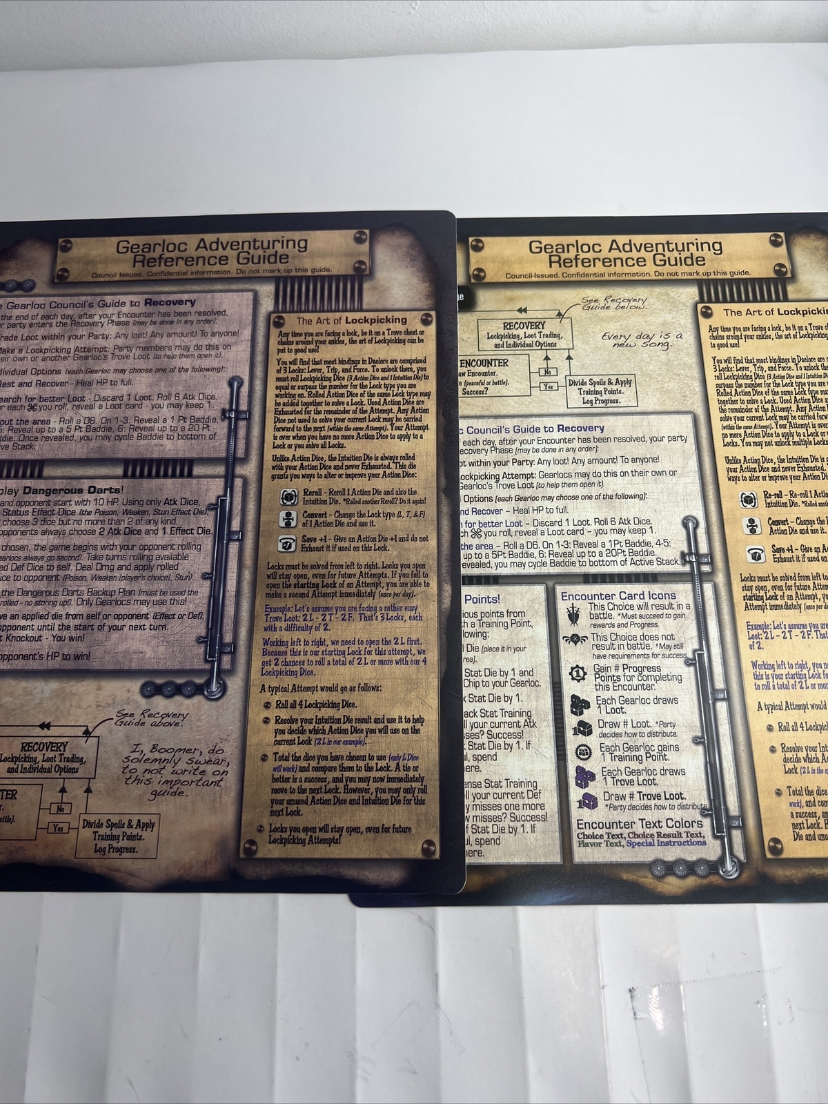 Too Many Bones Trove Chest Player Ref Cards/instructions(Each)