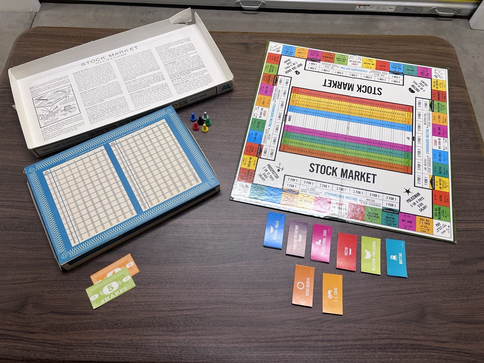 Vintage 1950s Stock Market Board Game Deluxe Edition Incomplete Missing Pieces