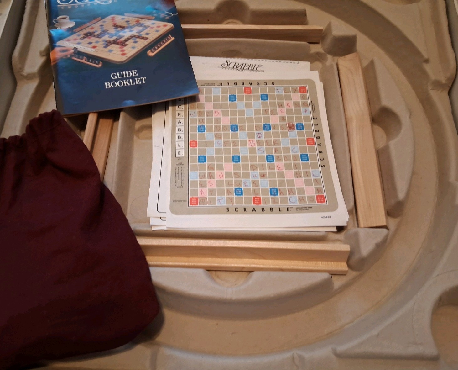VTG 1989 Scrabble Deluxe Turntable Edition Milton Bradley 4034 All 100 Tiles