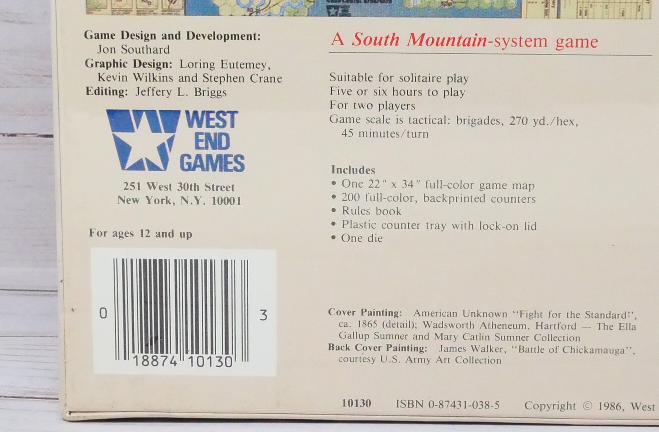 West End Games, Chickamauga: The Confederacy’s Last Hope, Sealed