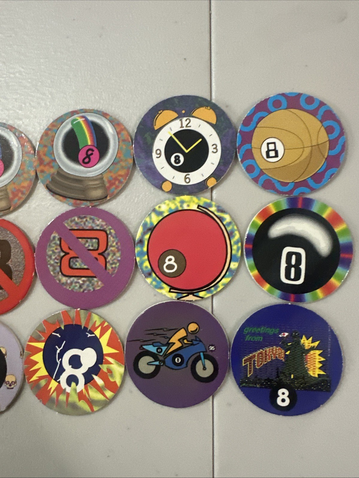 Lot Of 18 8 Ball Style Pogs Pog Milk Caps None Branded As Shown