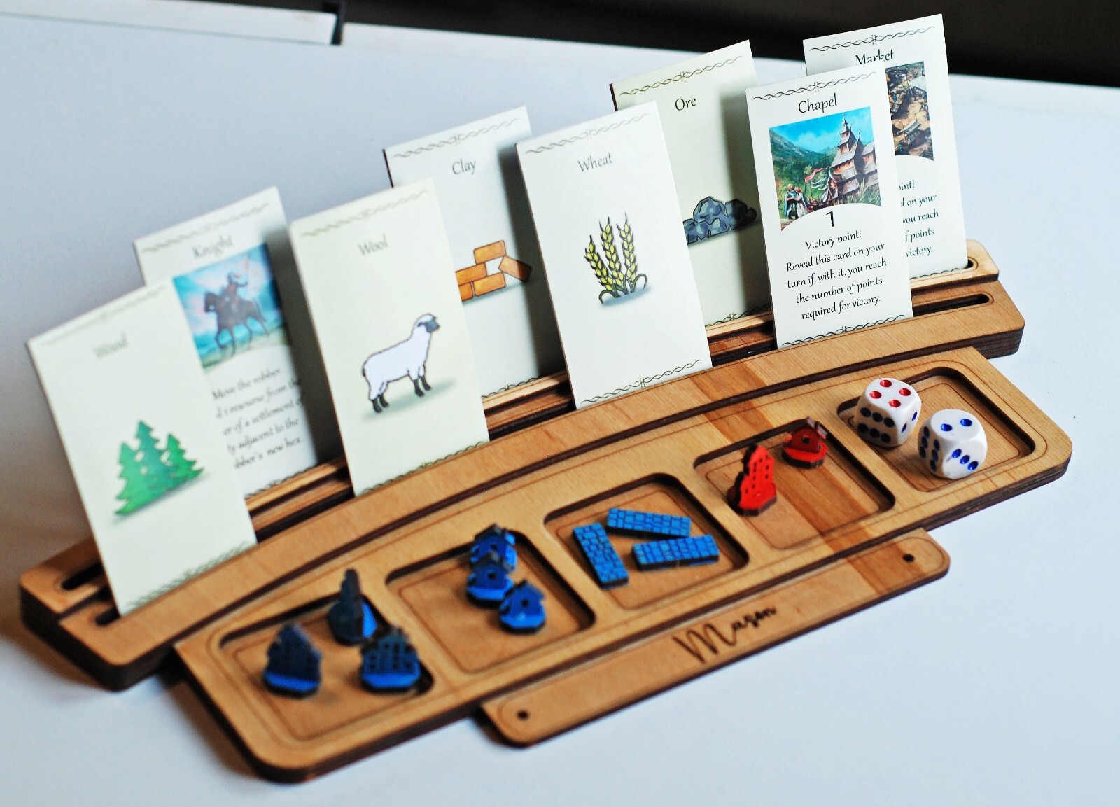 Board game card holder tabletop resource organizer