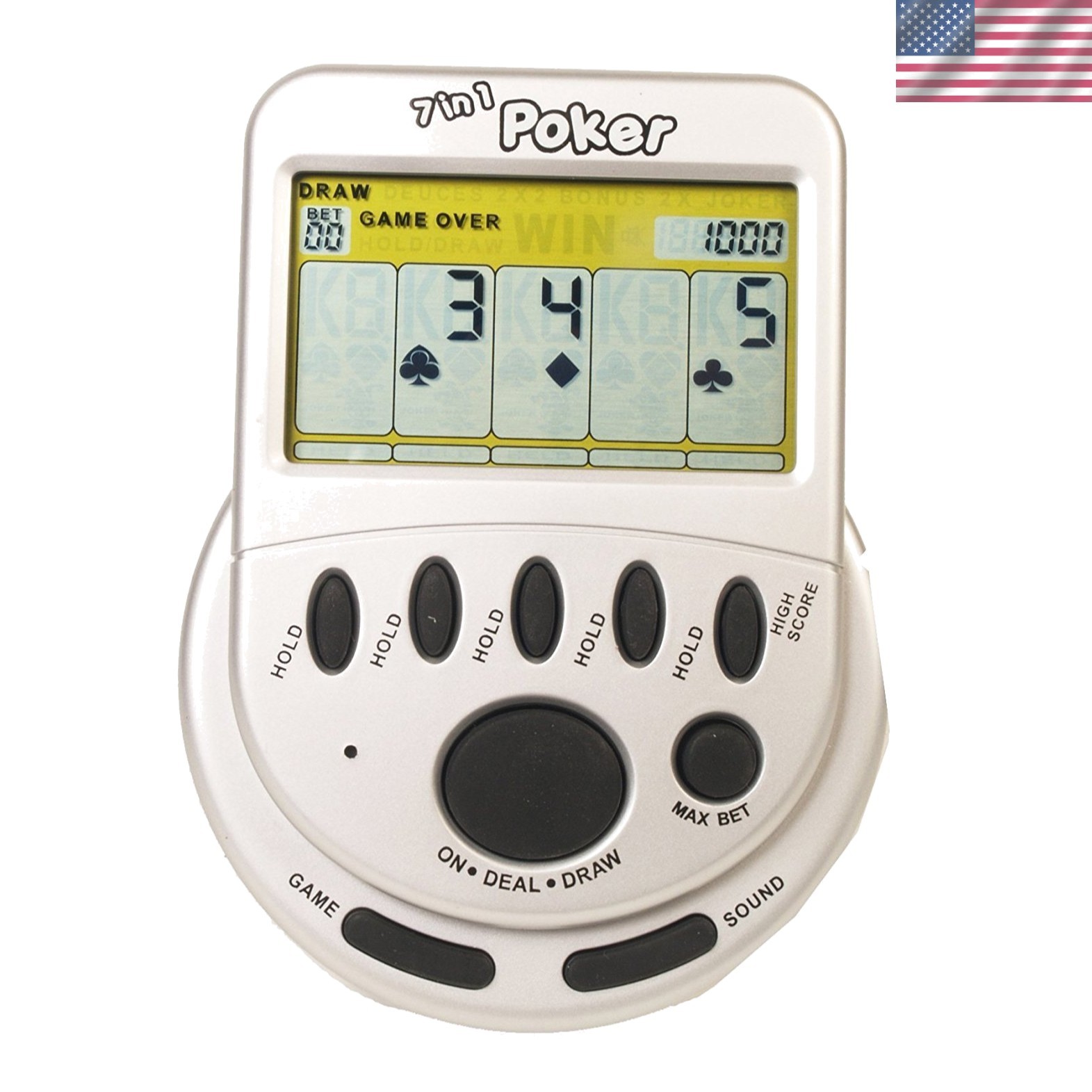 Exciting Mega Screen 7-in-1 Poker Handheld Game for Endless Family Fun