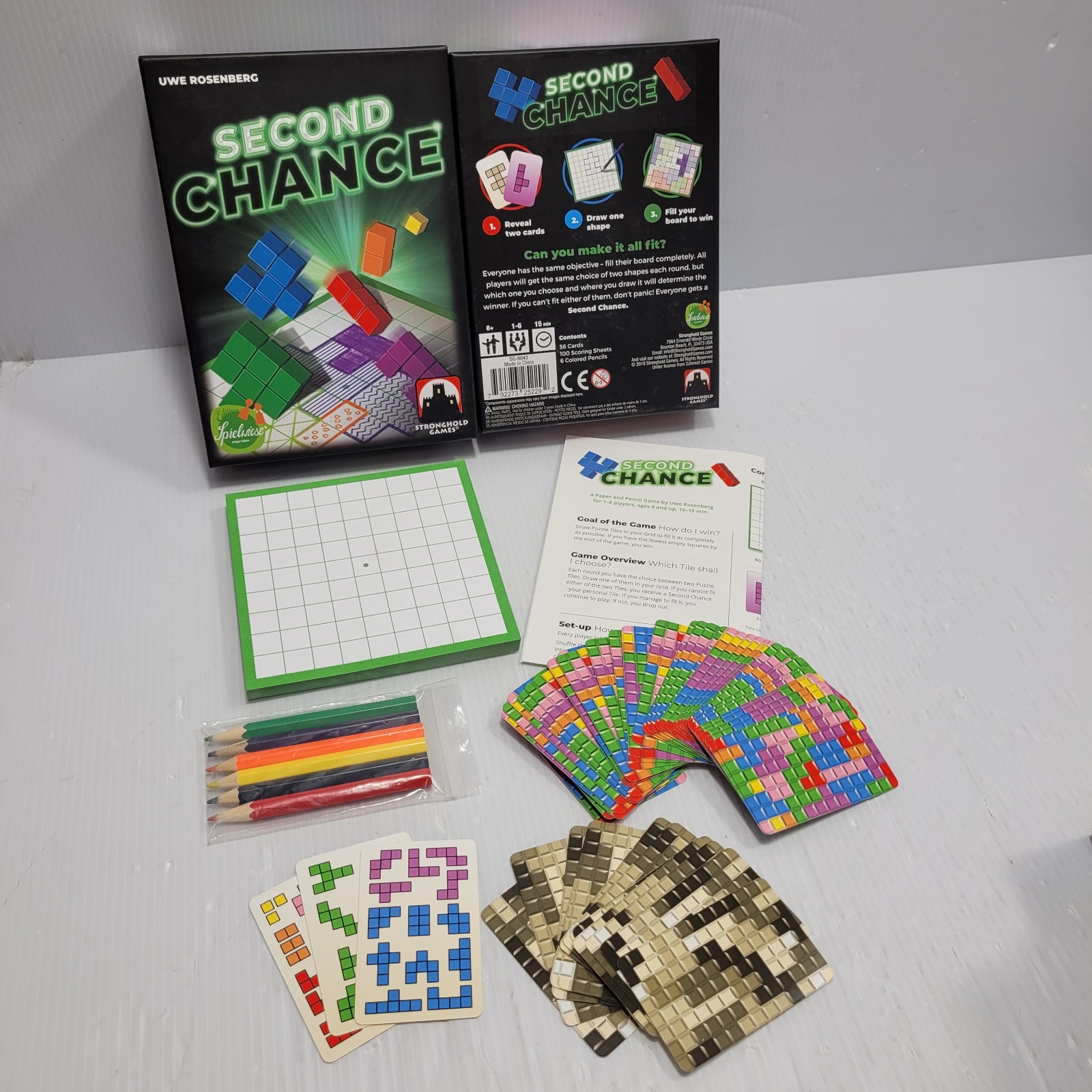 Second Chance Game | Flip & Draw | 56 Card Complete | Stronghold Games | 1st Ed.
